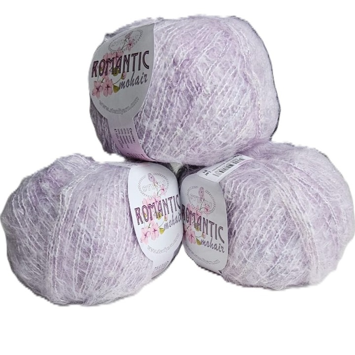 Set 3 buc fir textil Stenli Romantic, 50g / 220m, mov - cod 42
