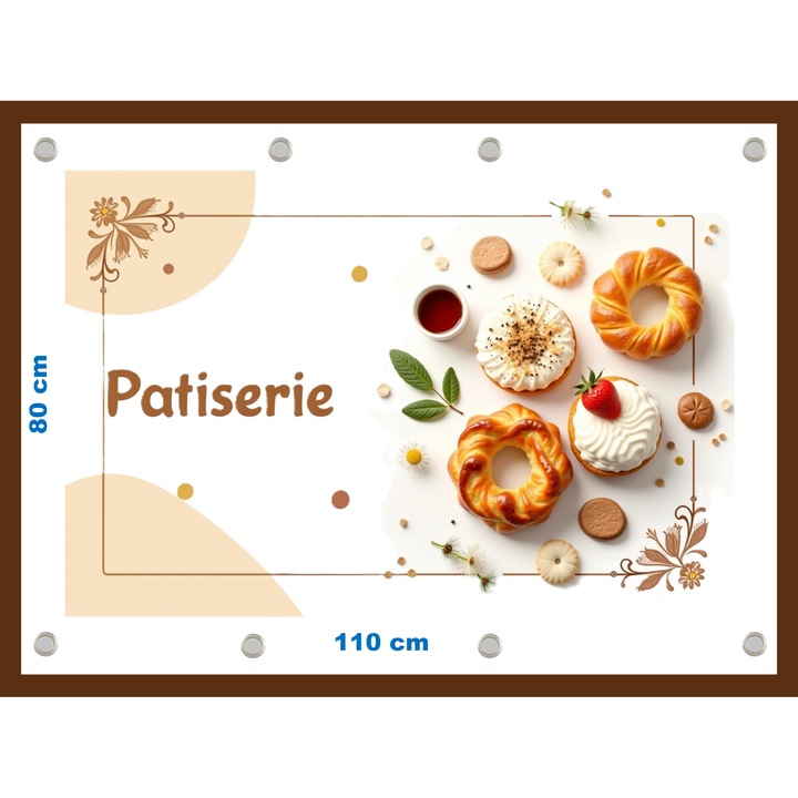 Banner Patiserie cu capse, dimensiune 80x110 cm