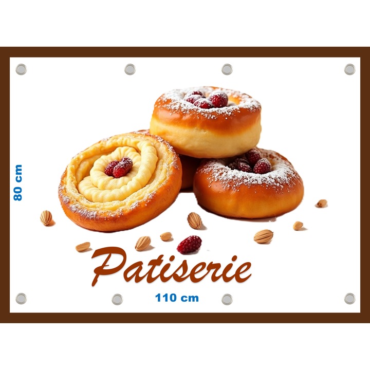 Banner "Patiserie" cu capse, dimensiune 80x110 cm