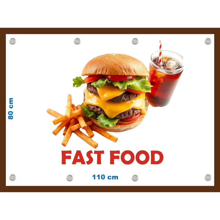 Banner "Fast-food" cu capse, dimensiune 80x110 cm