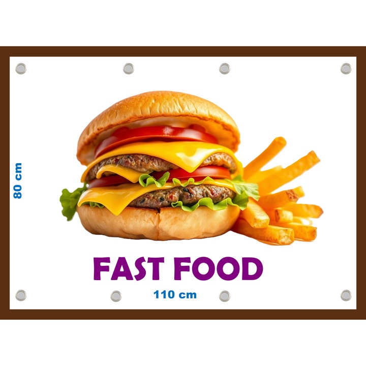 Banner "Fast-food", cu capse, dimensiune 80x110 cm