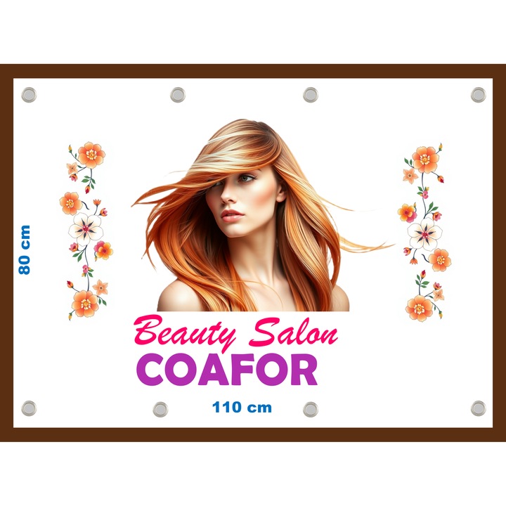 Banner "Coafor", cu capse, dimensiune 80x110 cm