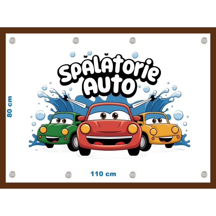 Banner Spalatorie - Auto cu capse incluse, dimensiune 80x110 cm