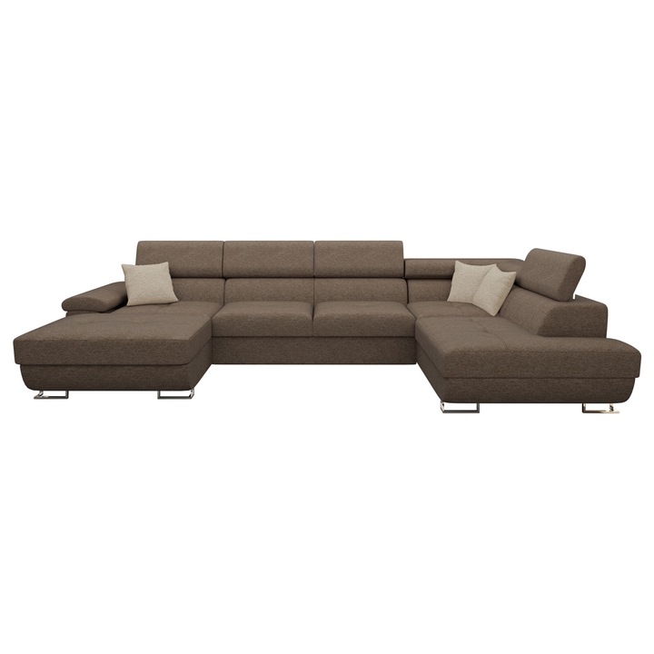 Coltar rabatabil Alvin Bis Dreapta, MIRJAN24, maro + bej, 202x345x71-91 cm