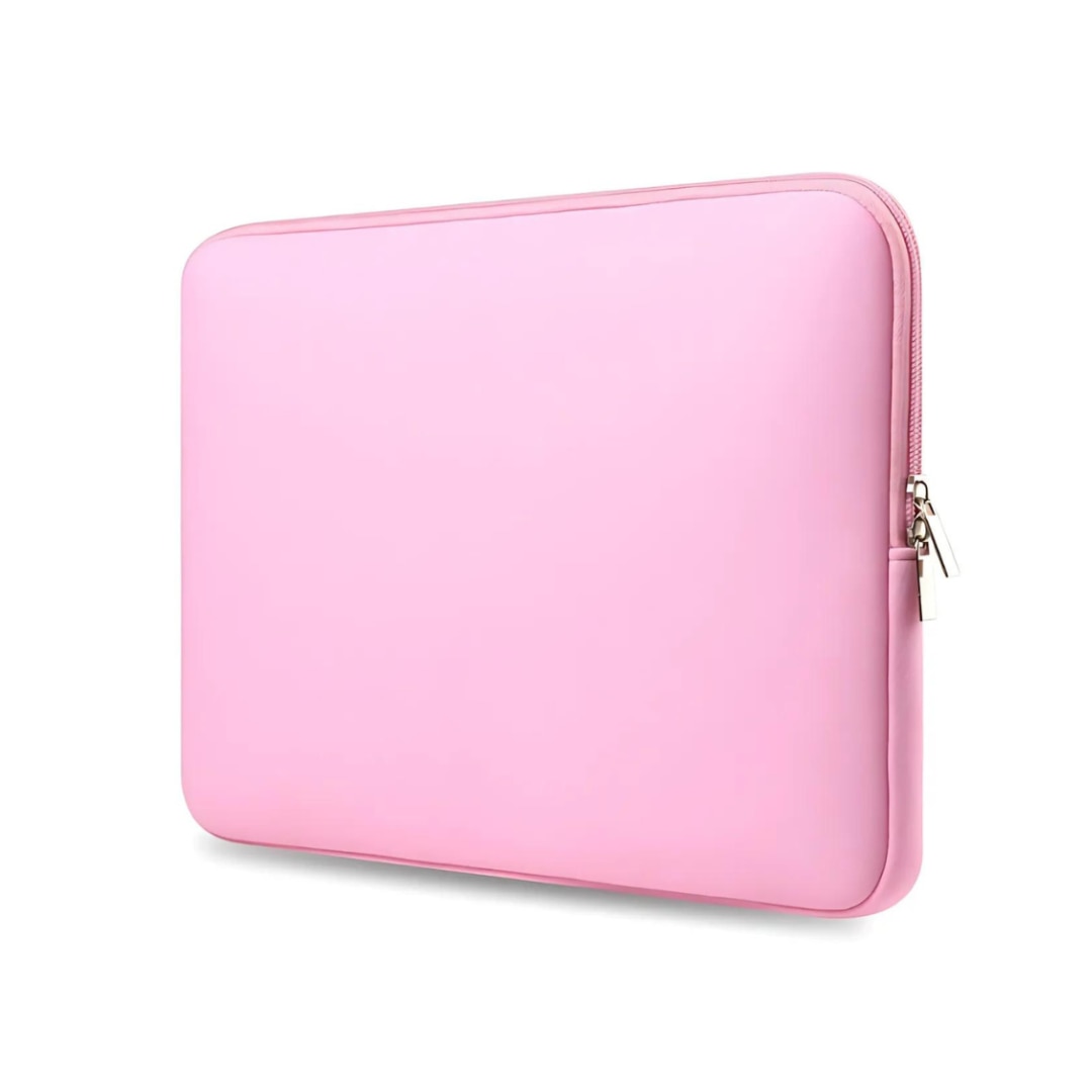 Husa de Protectie pentru MacBook Air/Pro 14 inch, Compatibila cu Alte Laptopuri, Impermeabila, Material Neopren, Interior Poliester, Fermoar Rezistent, 1 Compartiment Exterior, Slim si Usoara, Roz