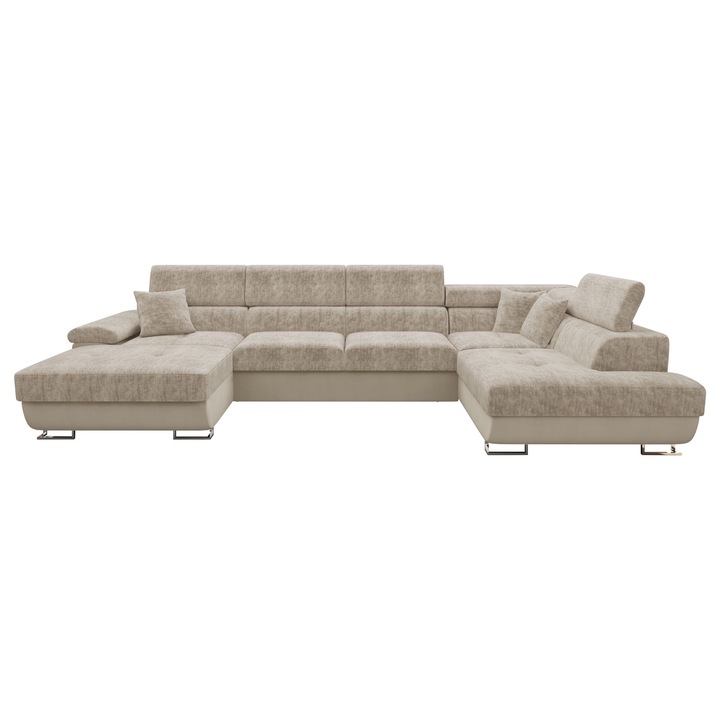 Coltar rabatabil Alvin Bis Premium Dreapta, MIRJAN24, bej, 202x345x71-91 cm