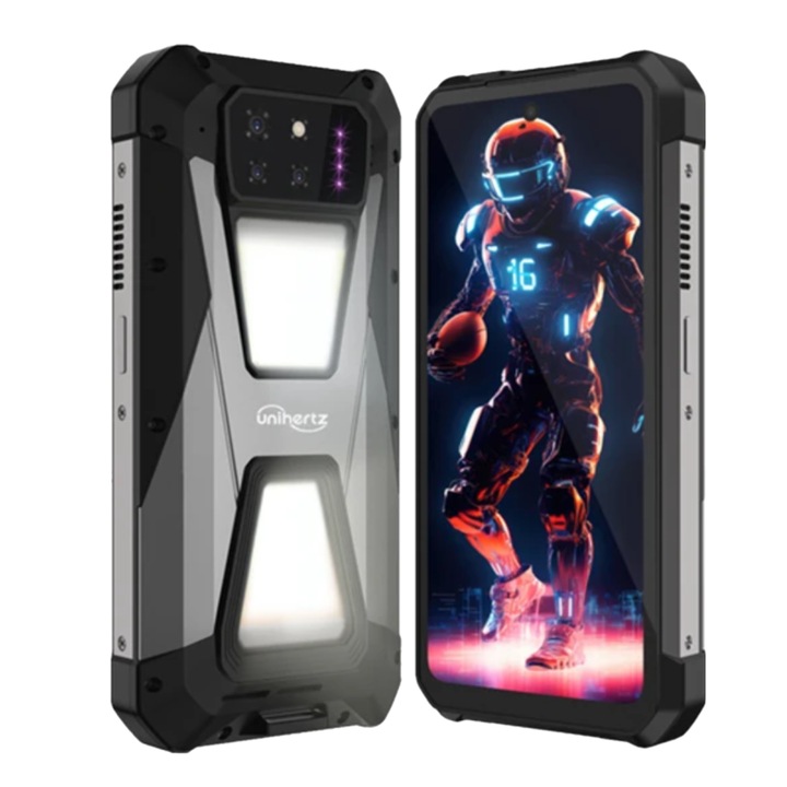 Mobiltelefon Unihertz 8849 Tank 3S, 5G, DLP videó projektor 100 lumen, 6 "79" 2, 4K FHD+ 120Hz, 32GB RAM (16GB + 16GB extensibili), 512GB ROM, Android 14, 64MP éjszakai látás, 15600mAh akkumulátor