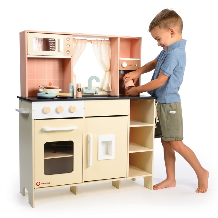Bucatarie pentru copii, set complet, Mentari, pastel, 77x32x91cm