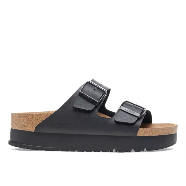 Slapi Birkenstock Arizona, piele ecologica/piele naturala, negru mat