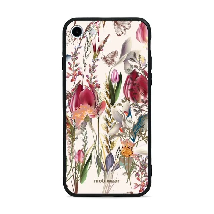 Mobiwear Glossy калъф за Apple iPhone 7/8/SE 2020/SE 2022, многоцветен, дизайн на цветя, удароустойчив