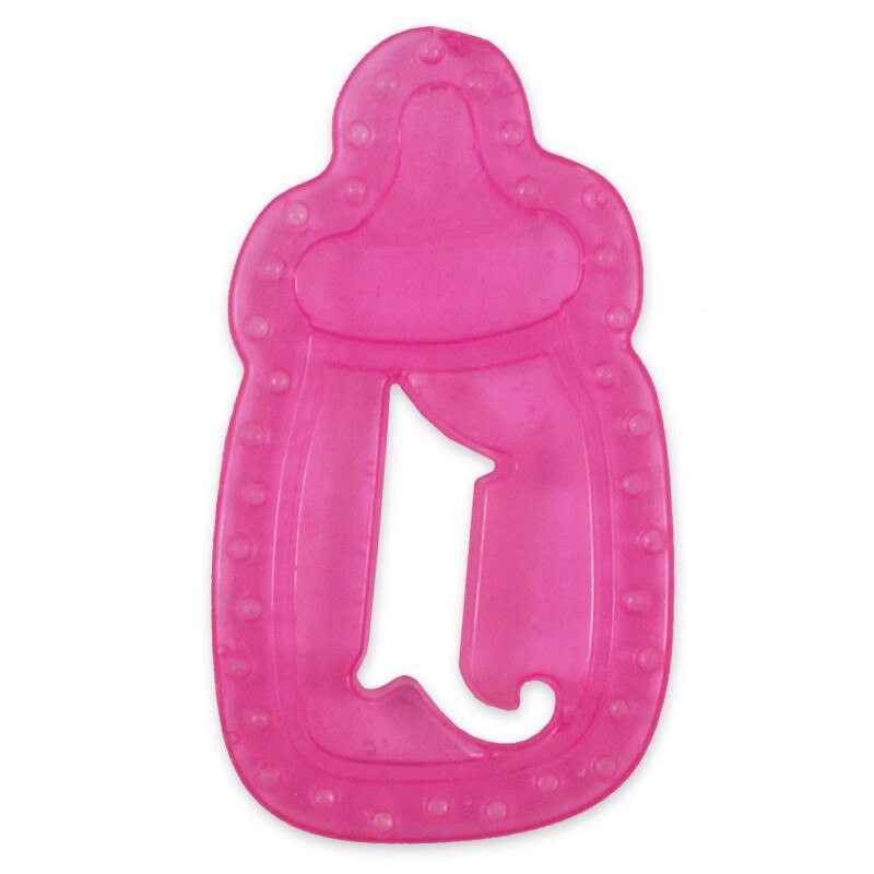Jucarie moale dentitie in forma de biberon roz Baby Mix