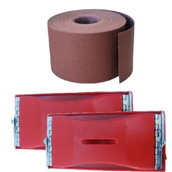 Pachet - 2 x Suport pentru smirghel, 10.5x21cm + 1 x Rola smirghel granulatie 120, 50m Pachet - 2 x Suport pentru smirghel, 10.5x21cm + 1 x Rola smirghel granulatie 120, 50m
