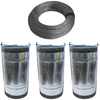 Pachet - 3 x Galeata put, 20cmx40cm, 10L + 30metri liniari x Cablu otel pentru galeata, 4mm Pachet - 3 x Galeata put, 20cmx40cm, 10L + 30metri liniari x Cablu otel pentru galeata, 4mm