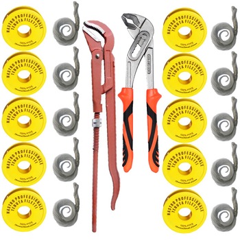 Pachet - 10 x Calti/Fuior canepa + 10 x Banda teflon, 15 M + Cleste Suedez 1-1/2  Pachet - 10 x Calti/Fuior canepa + 10 x Banda teflon, 15 M + Cleste Suedez 1-1/2