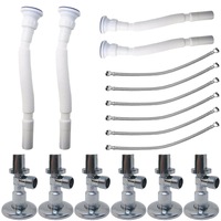 pachet - 6 x robinet coltar 12-34  6 x racord 38 cu 38 50cm  4 x sifon flexibil pentru scurgere chiuveta 2x32mm 2x40mm imagen 8_0_
0
