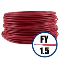 Conductor FY 1.5 - 100 m - Cablu curent cupru plin, Rosu - H07V-U