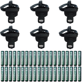 Pachet - 6 x Lanterna frontala, LED mic + 40 x Baterie R3 Toshiba, AAA, 1.5V Pachet - 6 x Lanterna frontala, LED mic + 40 x Baterie R3 Toshiba, AAA, 1.5V