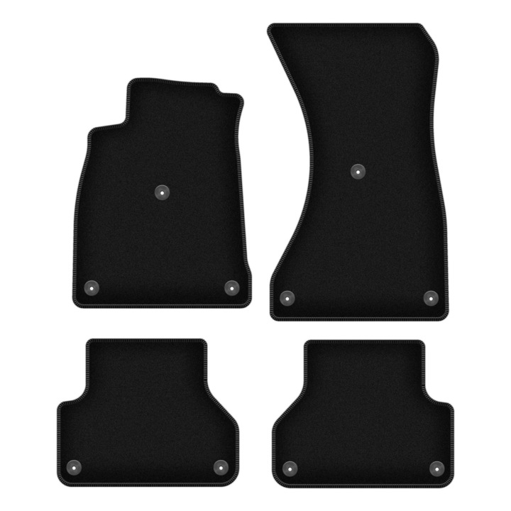 Set BASIC covorase auto, 4 bucati, presuri auto, pentru:: Audi A4 B9 (2015-) sportback, sedan, station wagon, avant, allroad negru