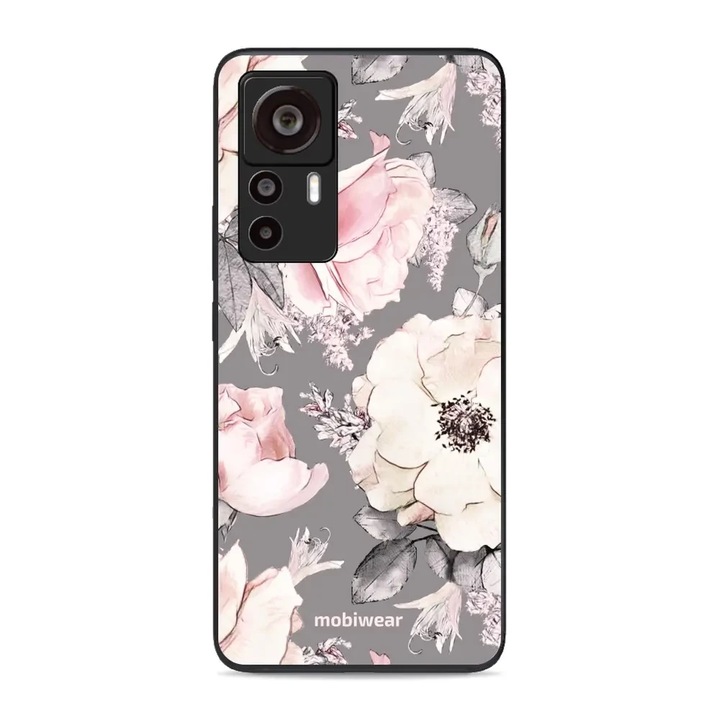 Калъф за телефон Mobiwear Glossy за Xiaomi 12T / 12T Pro, дизайн на цветя, удароустойчив, многоцветен