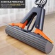 Mop 38cm cu 1 Burete Super Absorbant, 38cm latime, Maner Telescopic, Sistem Stoarcere Automat Hands-Free, Curatare Rapida si Eficienta, PVA Premium, Potrivit pentru Parchet, Gresie, Laminat, Absorbtie Umeda Maxima, Negru crom