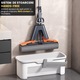 Mop 38cm cu 1 Burete Super Absorbant, 38cm latime, Maner Telescopic, Sistem Stoarcere Automat Hands-Free, Curatare Rapida si Eficienta, PVA Premium, Potrivit pentru Parchet, Gresie, Laminat, Absorbtie Umeda Maxima, Negru crom