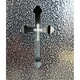Felinar metalic pentru cimitir, GRS F5G, vopsit electrostatic gri-argintiu, fara picior, 44,8x33,0x19,0 cm