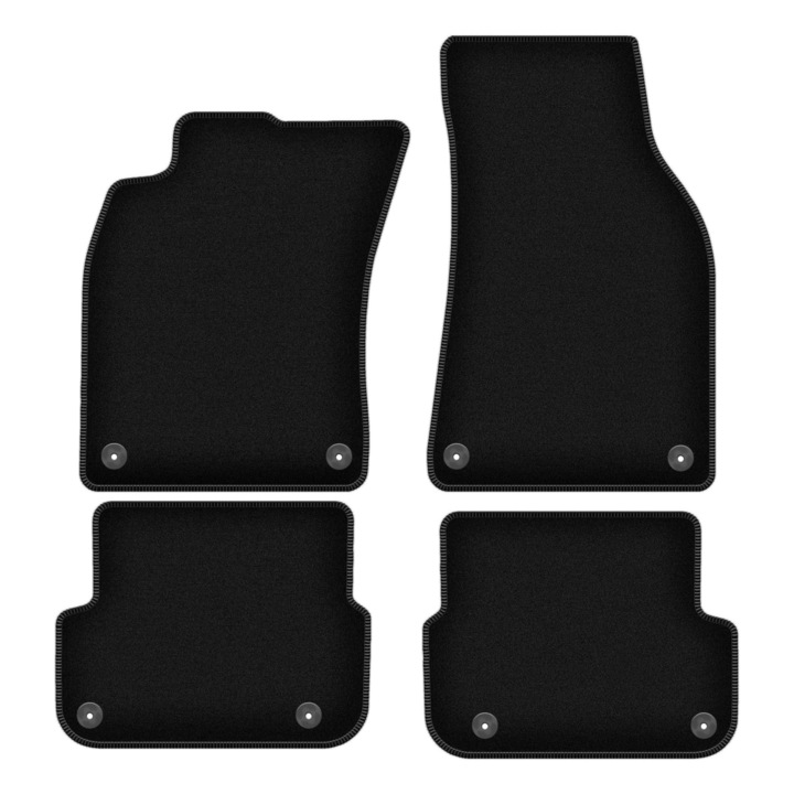 Set BASIC covorase auto, 4 bucati, presuri auto, pentru:: Audi A6 C6 FL (2006-2011) sedan, break, avant negru