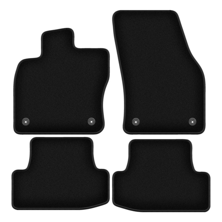 Set BASIC covorase auto, 4 bucati, presuri auto, pentru:: Audi Q2 (2016-) crossover negru
