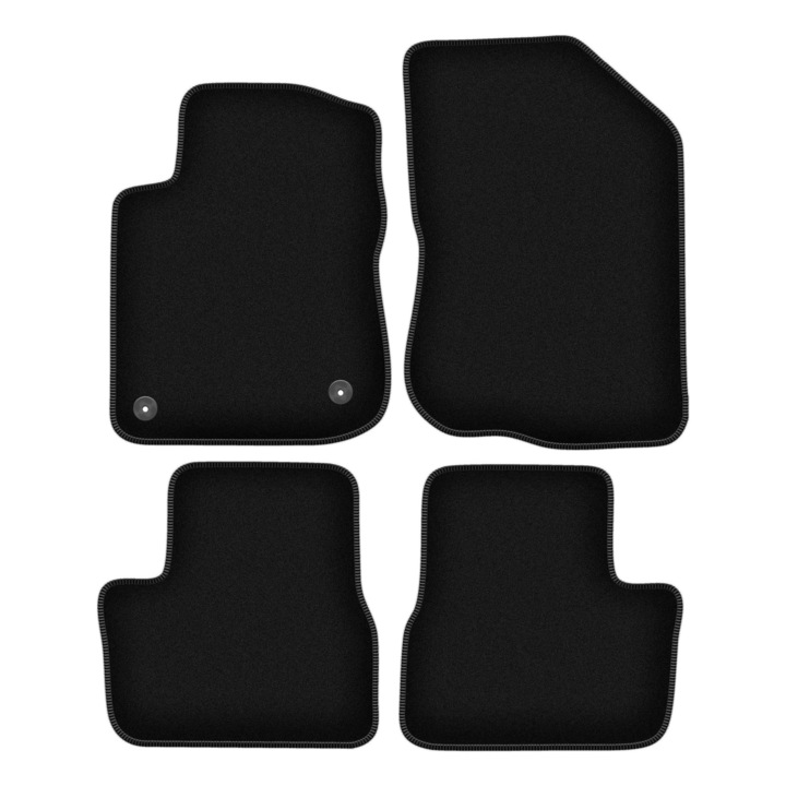 Set BASIC covorase auto, 4 bucati, presuri auto, pentru:: Peugeot 208 I (2012-2019) hatchback negru