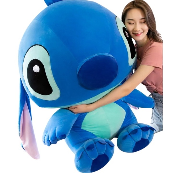 Mascota din plus Stitch, Personaj din Lilo&Stitch, 70 cm + Set 8 tatuaje temporare pentru copiiDOMINIK®