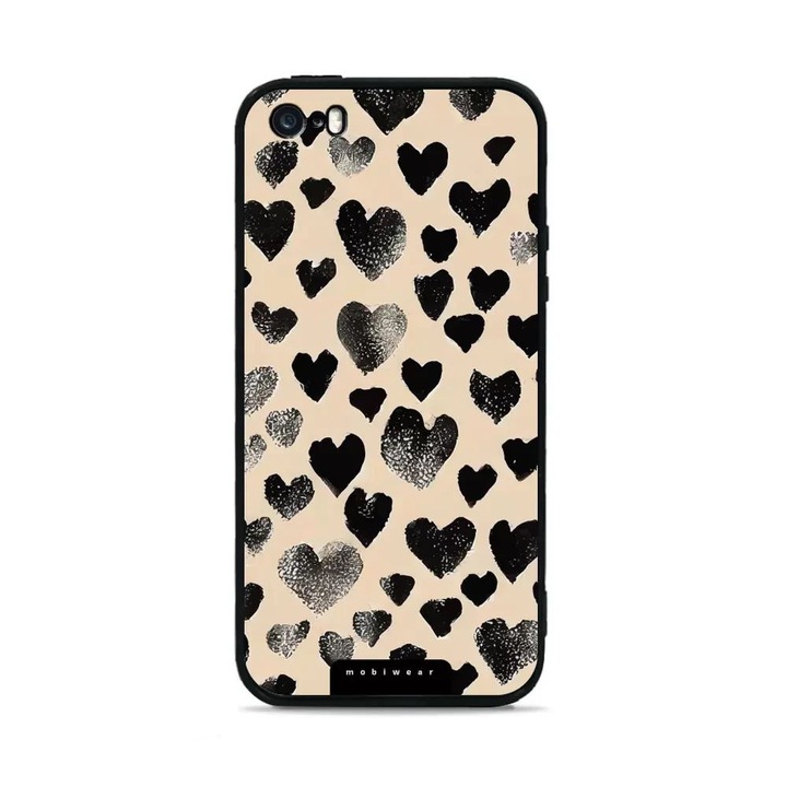 Apple iPhone 5/5S/SE, MobiWear, bézs/fekete tok