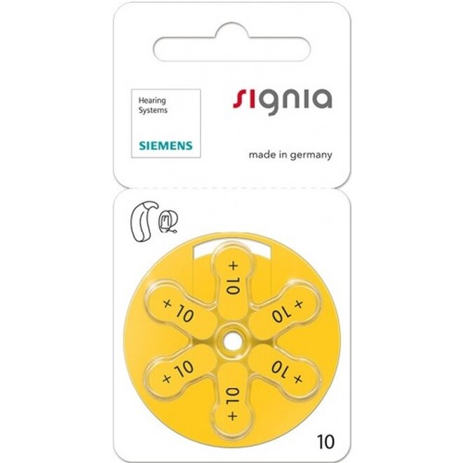 Baterii auditive Zinc Aer SIEMENS Signia S 10 6 baterii / blister