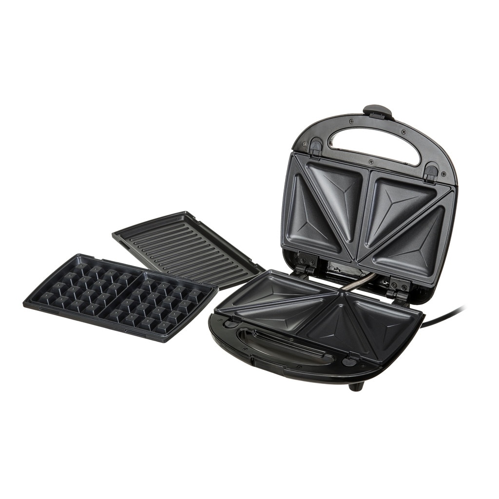 Aparat de sandwich 3in1 Camry CR 3024 cu placi interschimbabile, pentru pregatire waffe, grill si sandwich,