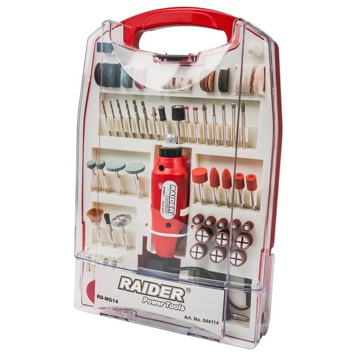 Set polizor drept 230V si 12V DC 110 accesorii RAIDER RD-MG14