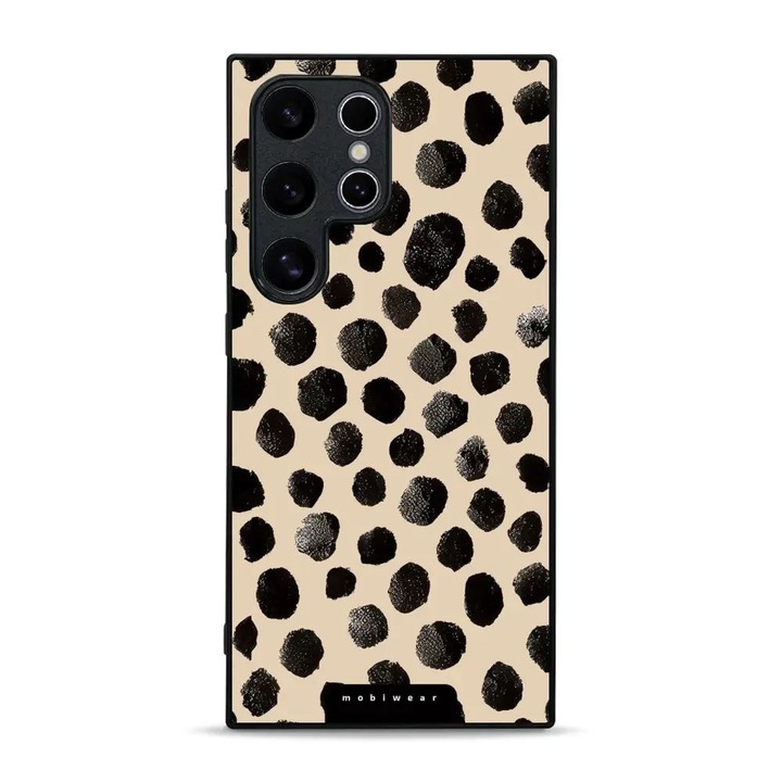 Husa telefon Mobiwear, pentru Samsung Galaxy S24 Ultra, rezistenta la socuri si zgarieturi, plastic, bej/negru