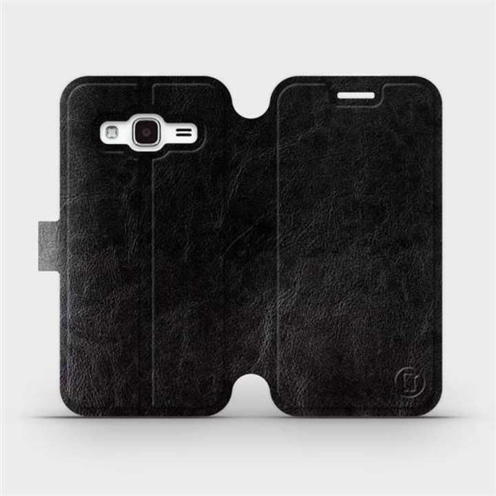 Husa flip Mobiwear pentru Samsung Galaxy J3 2016, neagra, rezistenta la socuri si zgarieturi