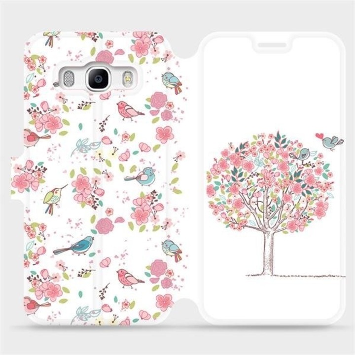 Husa flip, Mobiwear, pentru Samsung Galaxy J5 2016, design cu pasari, rezistenta la socuri si zgarieturi, multicolor