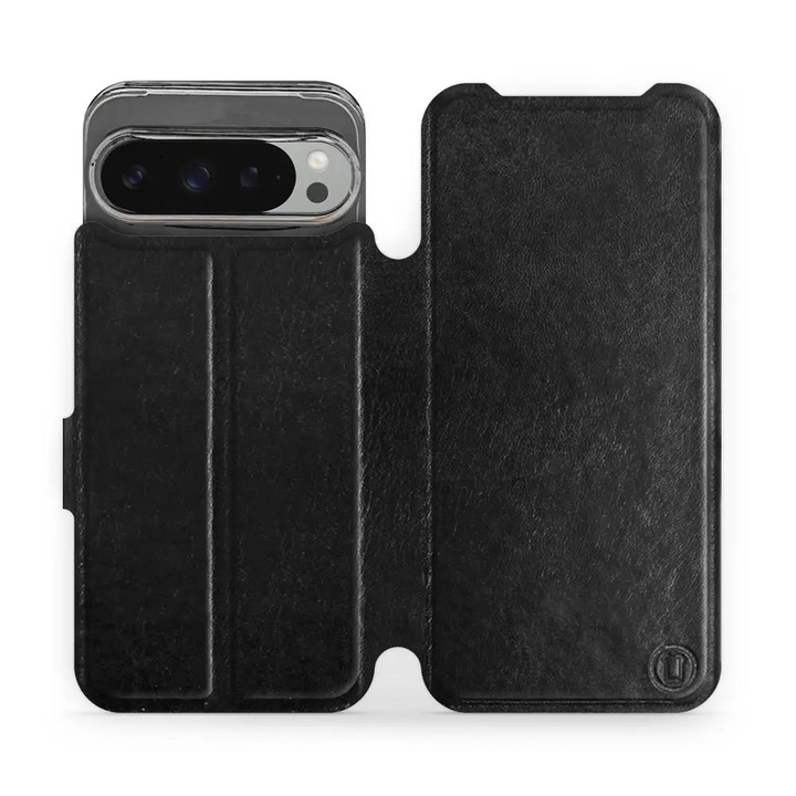 Husa flip Mobiwear pentru Google Pixel 9 Pro XL, neagra, design elegant, rezistenta la socuri si zgarieturi