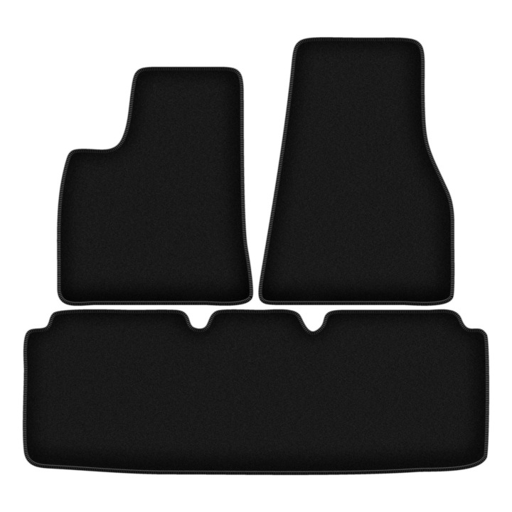 Set BASIC covorase auto, 3 bucati, presuri auto, pentru:: Tesla Model S II (2016-) sedan negru