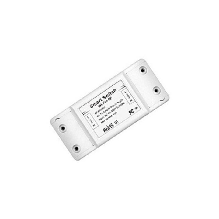Comutator wireless inteligent MOES 433MHz WiFi & RF, 10A, alb