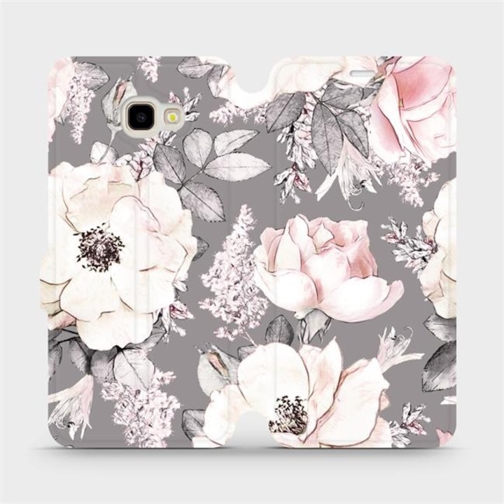 Husa flip telefon Mobiwear pentru Samsung Galaxy J4 Plus, design flori, rezistent la socuri si zgarieturi