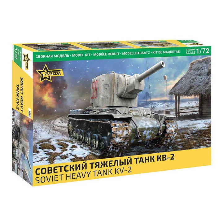 Zvezda KV-2 Heavy Soviet Tank WWII (5084) 1:72 makett harcjármű