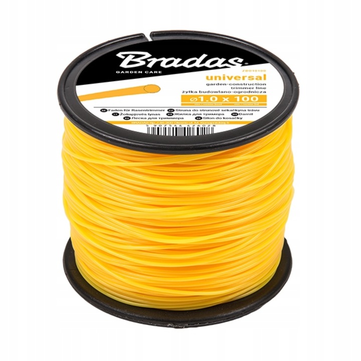 Sfoara Bradas 1mm 100m galbena, rezistenta la intindere si uzura