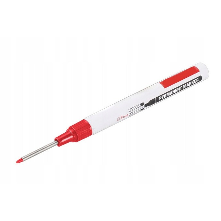 Professzionális S-Line mélylyuk jelölő, 30mm, piros, fémhez, fához, kerámiához, üveghez