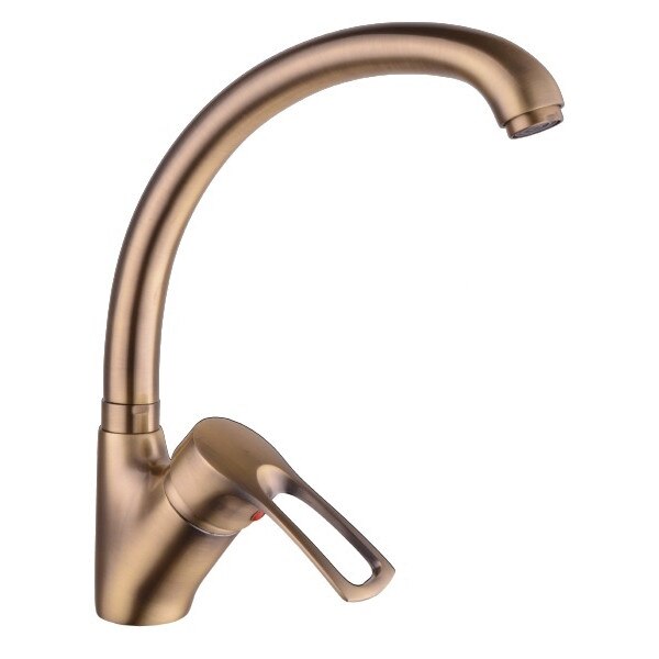 Baterie bucatarie Reecomer Deko, tip lebada, cartus ceramic, Gold