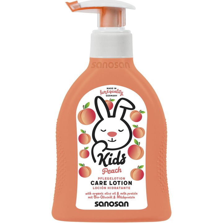 Lotiune de ingrijire pentru copii Sanosan Kids, 200ml, piersica