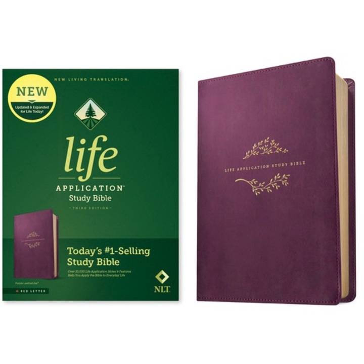 Nlt Life Application Study Bible, Third Edition (red Letter, Leatherlike, Purple) - Tyndale