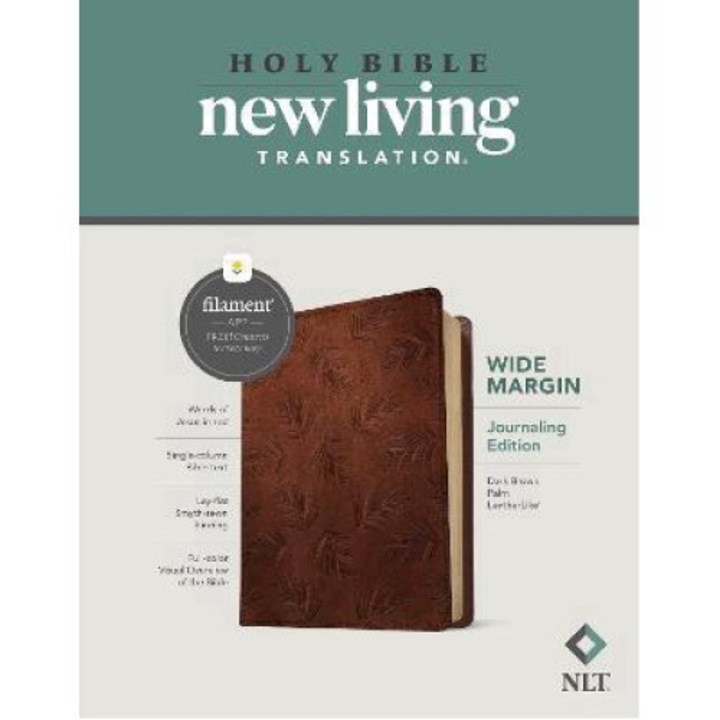 Nlt Wide Margin Bible, Filament Enabled Edition (red Letter, Leatherlike, Dark Brown Palm) - Tyndale