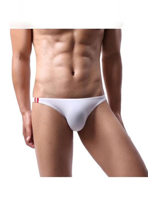 Férfi alsónadrág, poliészter/elasztán, fehér/piros, Piros/Fehér