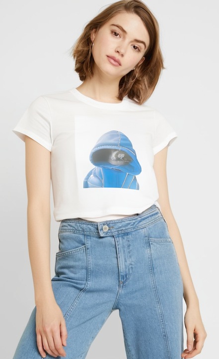 Tricou talie unica Dog, Bumbac, Alb